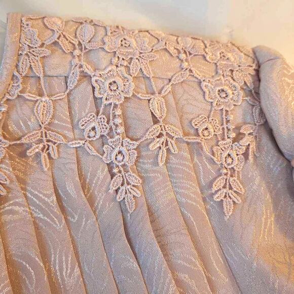 In The Mood Women's Skirt Set Pink Jacquard Tunic Top Micropleated Lace Midi 14 - Picture 11 of 11